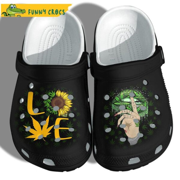 Love Sunflower Weed Crocs Clog Shoes.jpg