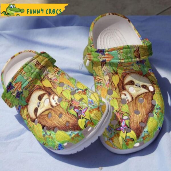 Mama And Baby In Jungle Sloth Crocs.jpg