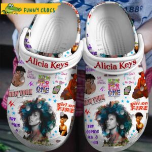 Music Alicia Keys White Crocs Clog Shoes 1.jpg