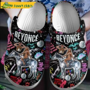 Music Pattern Beyonce Crocs Clog Shoes 1.jpg