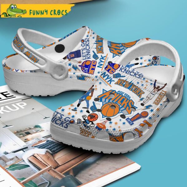 New York Knicks NBA White Crocs Clog Shoes 2.jpg