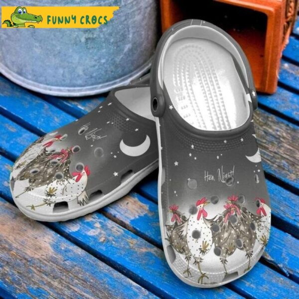 Night Funny Chicken Crocs Clog Shoes.jpg