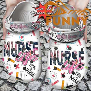 Nurse Love Life White Crocs Classic Clog 1.jpg