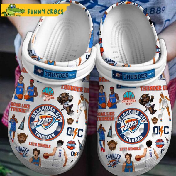 Oklahoma City Thunder NBA White Crocs Clog Shoes 1.jpg