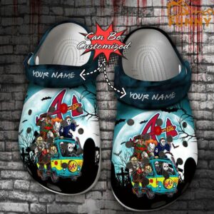 Personalized Atlanta Braves Crocs Halloween Scary Movie Clog Shoes.jpg