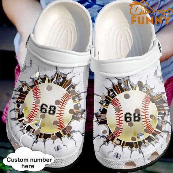 Baseball Personalized Broken Wall Crocs Crocband Clog