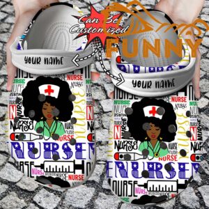 Personalized Black Woman Nurse Words Crocs 1.jpg