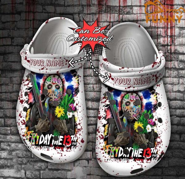 Personalized Jason Voorhees Friday the 13th Tie Dye Floral Halloween Crocs.jpg