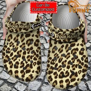 Personalized Leopard Fur Crocs Clog Shoes 1.jpg