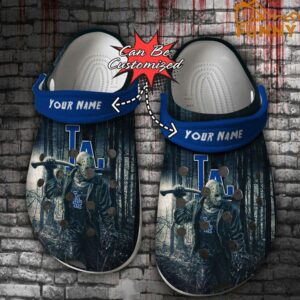 Personalized Los Angeles Dodgers Friday the 13th Halloween Crocs.jpg