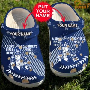 Personalized MLB Los Angeles Dodgers Crocs Dad And Son Daughter.jpg