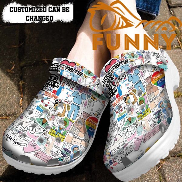 Personalized Nurse Angell Pharmacy Hospital Heroes Cute Stickers Crocs Classic Clog 2.jpg