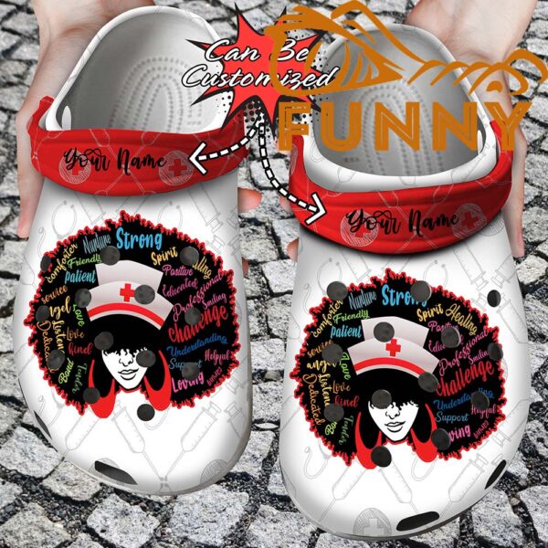 Personalized Nurse Black Woman Crocs Classic Clog 1.jpg