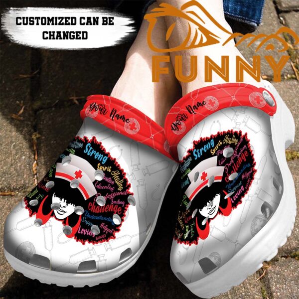 Personalized Nurse Black Woman Crocs Classic Clog 2.jpg