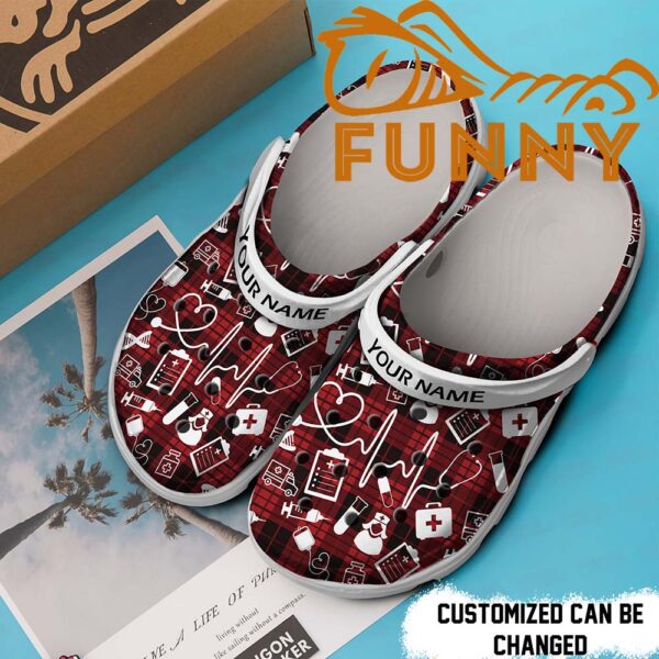 Personalized Nurse Crocs Classic Clog With Nursing Symbols 2.jpg