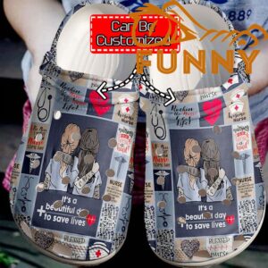 Personalized Nurse Crocs ItS A Beautiful Day To Save Live 1.jpg