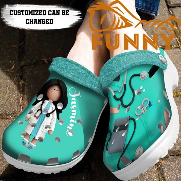 Personalized Nurse Girl Mint Crocs 2.jpg