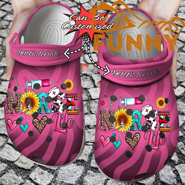 Personalized Nurse Life Pink Crocs 1.jpg