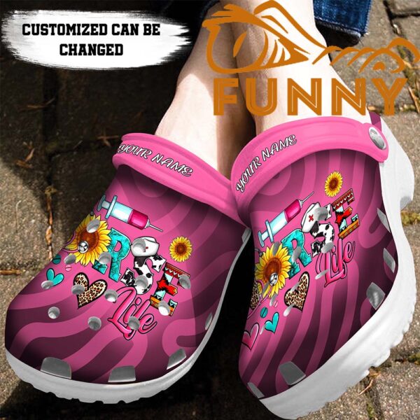 Personalized Nurse Life Pink Crocs 2.jpg