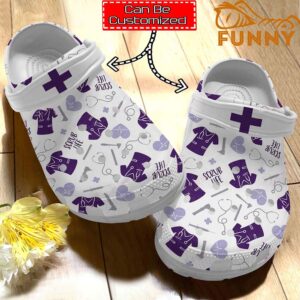 Personalized Nurse Scrub Life Pattern Crocs Classic Clog 2.jpg