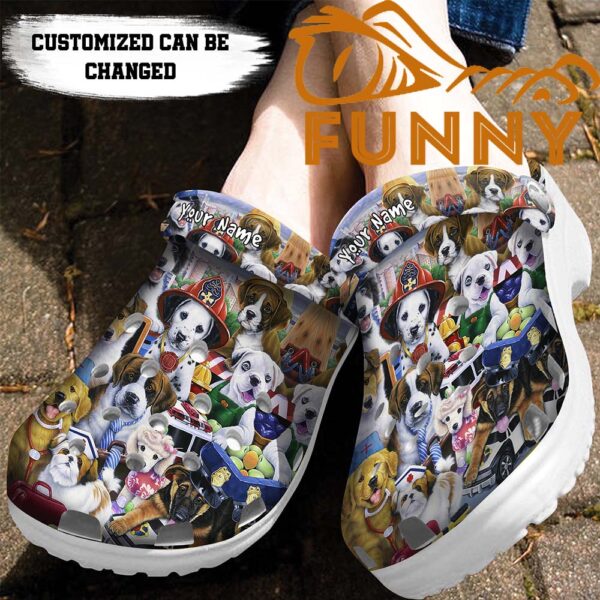 Personalized Nurse Working Puppies Crocs Classic Clog 2.jpg