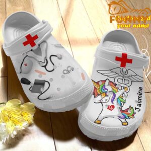 Personalized Scrubs For Nurses And Unicorn Orange Crocs 1.jpg