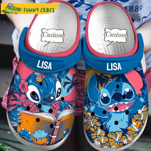 Personalized Read A Book Stitch Crocs Clog Shoes 1 1682750316044.jpg