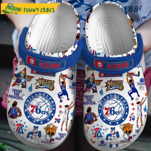 Philadelphia 76ers NBA White Crocs Clog Shoes 1.jpg