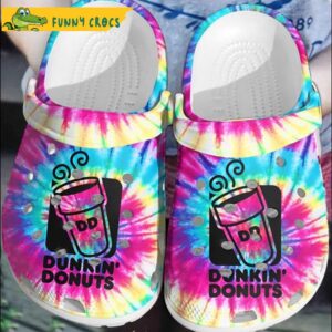 Pink Blue Dunkn Donuts Tie Dye Clog Crocs Slippers.jpg