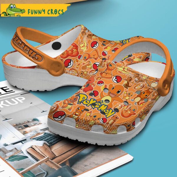 Pokemon Chamander Pattern Orange Crocs Clog Shoes 2.jpg