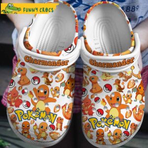 Pokemon Chamander Pattern White Crocs Clog Shoes 1.jpg