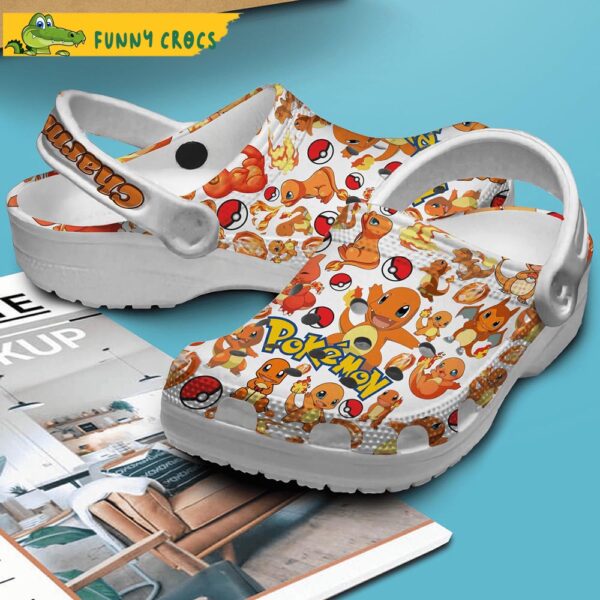 Pokemon Chamander Pattern White Crocs Clog Shoes 2.jpg