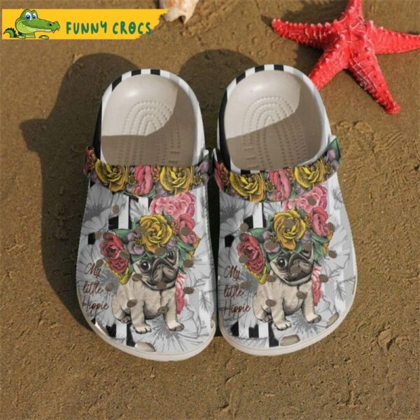 Pug Floral Pattern Clocs Dog Crocs Shoes.jpg