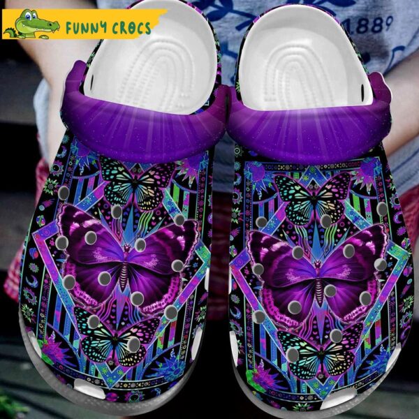 Purple Butterfly HippieCrocs Slippers Shoes.jpg