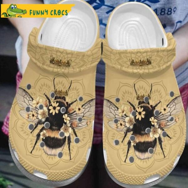 Queen Bee Sunflower Mandala Floral Crocs.jpg