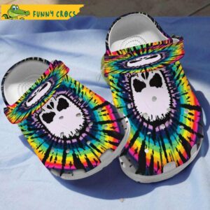 Rose Skull Tie Dye Crocs Clog Shoes.jpg