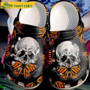 Scary Skull Orange Butterfly Crocs.jpg