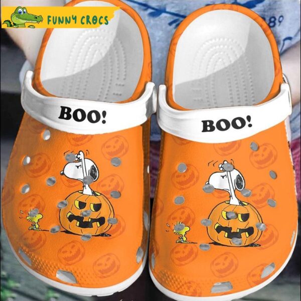 Snoopy Boo Pumpkin Halloween Crocs Clog Shoes.jpg