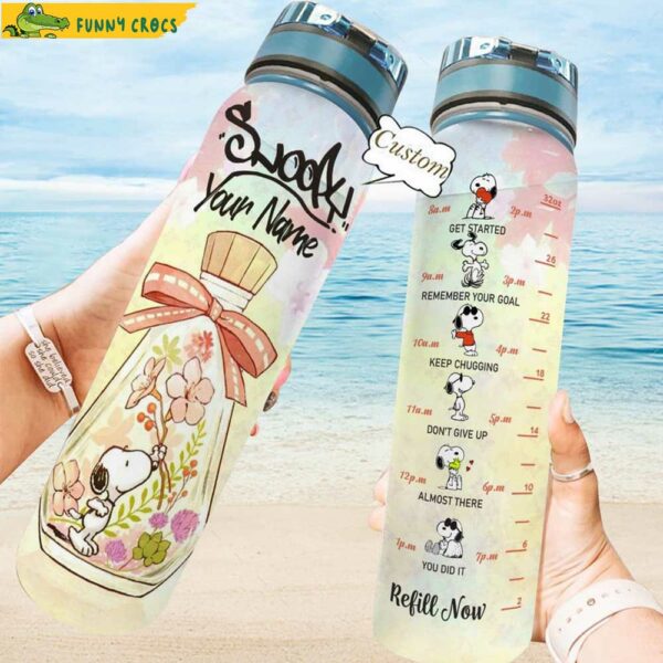 Snoopy Flower Water Tracker Bottle.jpg