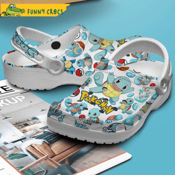 Squirtle Pattern Pokemon White Crocs Clog Shoes 3.jpg