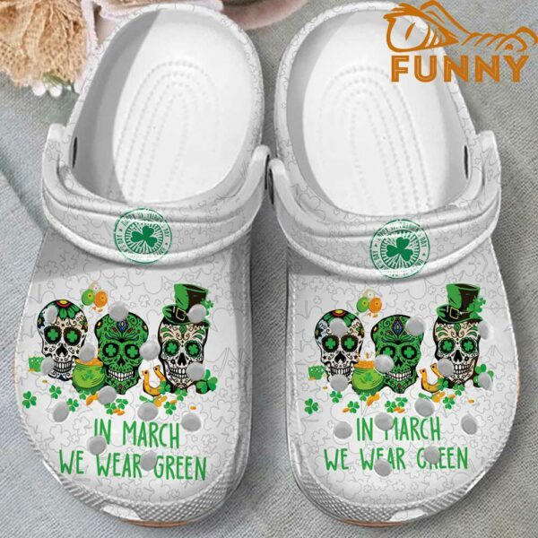 St Patricks Day Skull Crocs In March We Wear Green 3.jpg