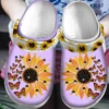 Sunflower Light Purple Crocs Classic Clogs Shoes.webp