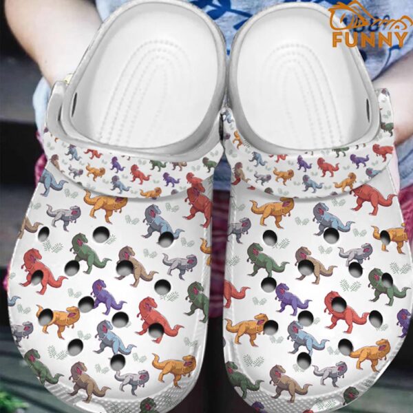 T Rex Colorful Dinosaur Crocs 2.jpg