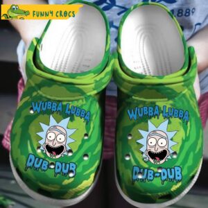 Wubba Lubba Dub Dub Rick And Morty Green Crocs Slippers 1.jpg