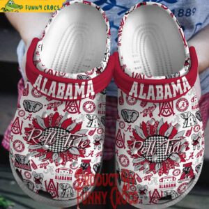 ALabama Crimson Roll Tide Sunflower Crocs Shoes 1.jpg