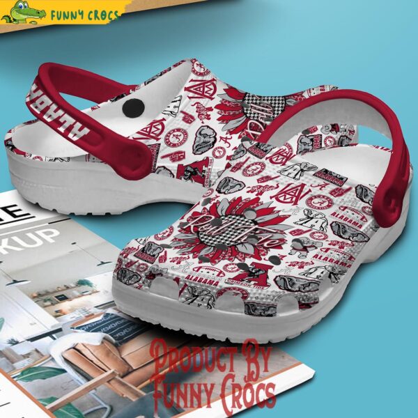 ALabama Crimson Roll Tide Sunflower Crocs Shoes 2.jpg