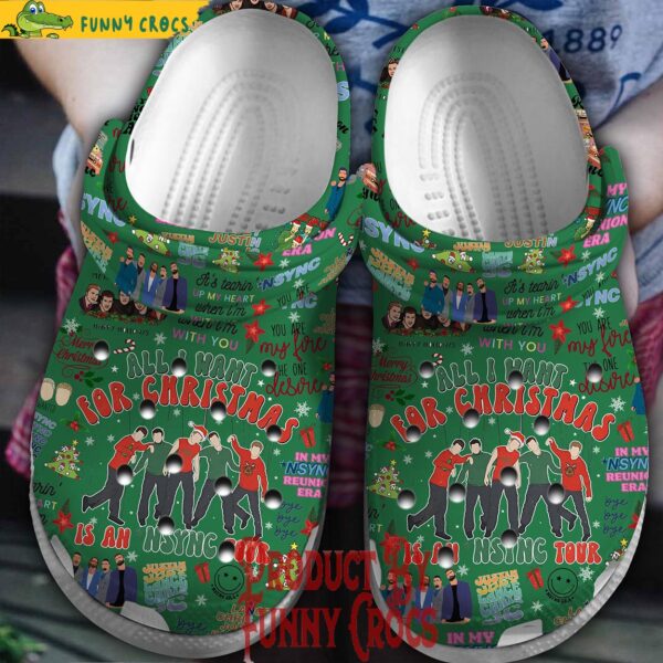 All I Want For Christmas Nsync Green Crocs 1.jpg