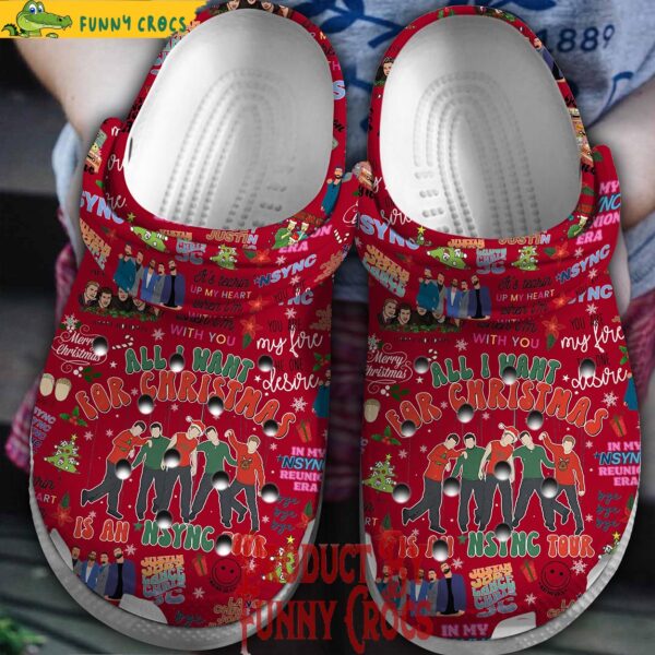 All I Want For Christmas Nsync Red Crocs 1.jpg