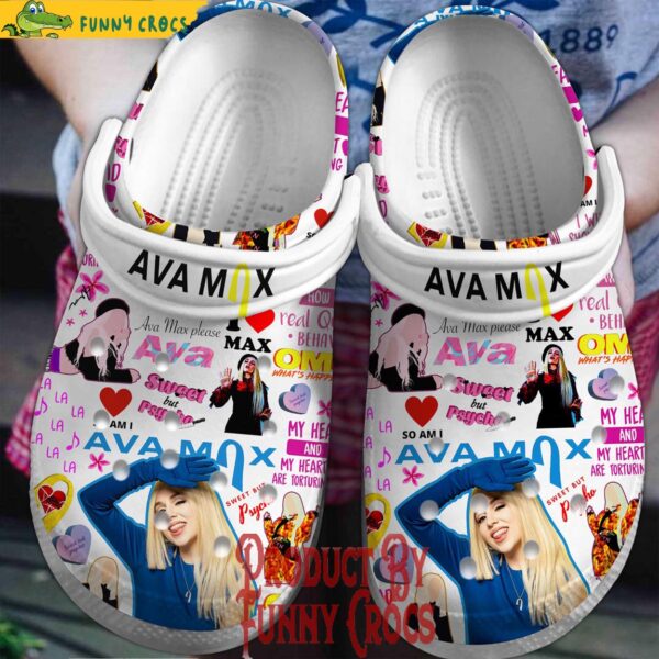 Ava Max White Crocs 1.jpg