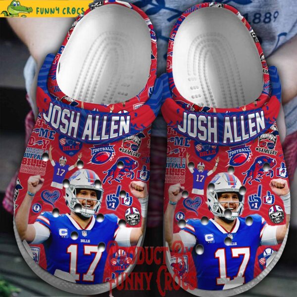 Buffalo Bill Josh Allen Red Crocs Shoes 1.jpg